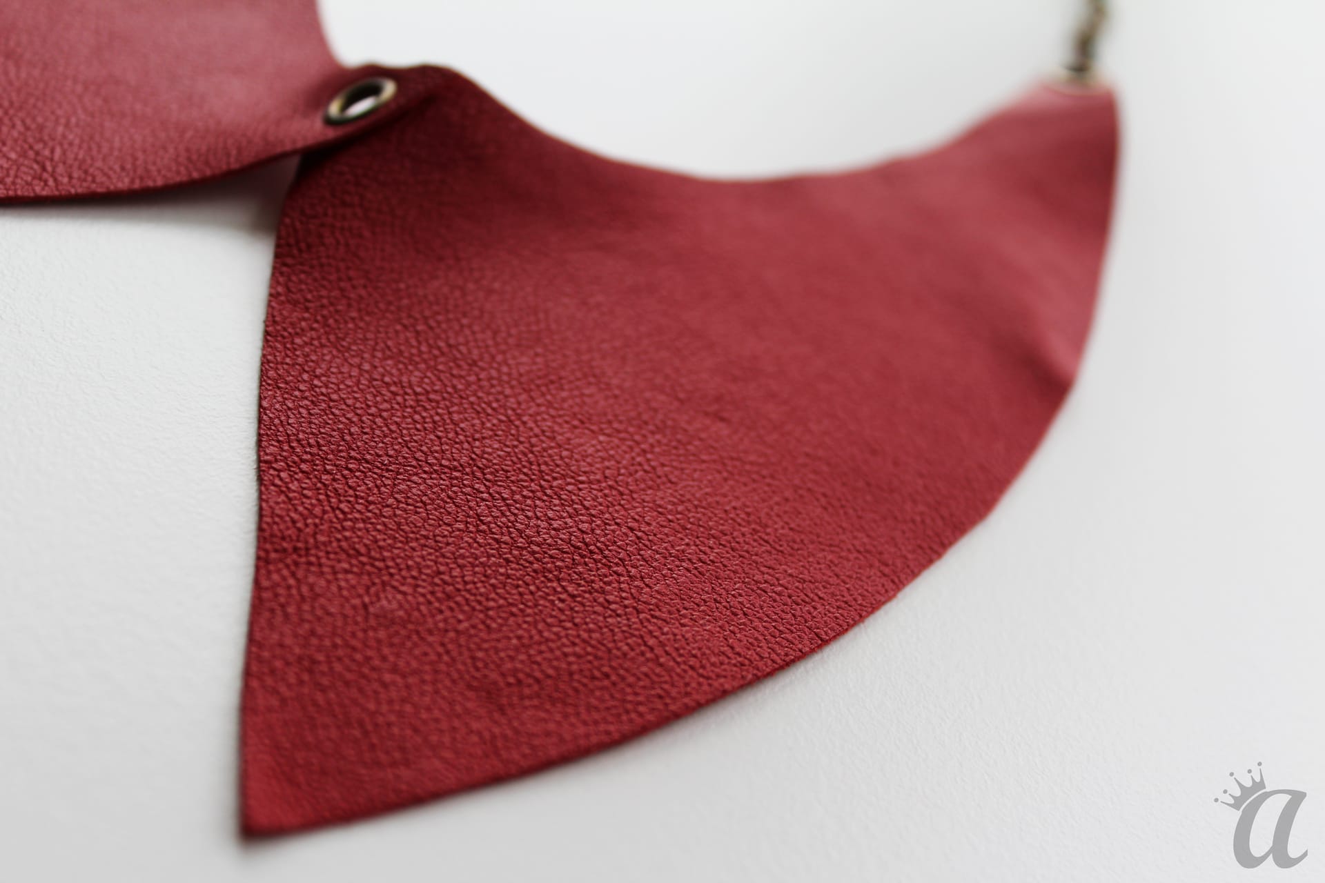 red leather necklace (detail)